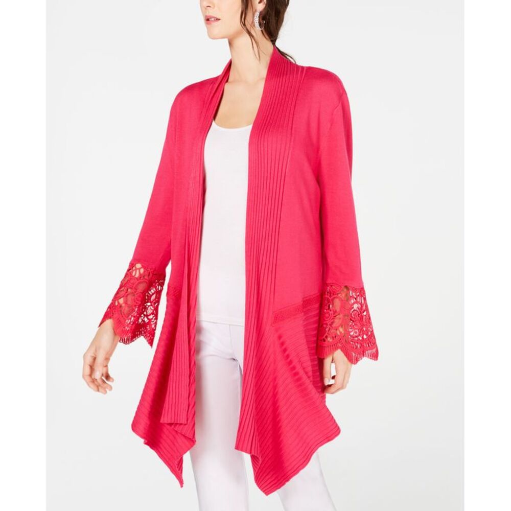 INC International Concepts Lace Cuff Open Cardigan